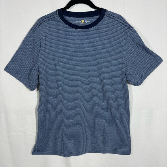 David Taylor’s Resort Blue Stripes T-Shirt Vintage Sears Men’s Sz. L - Picture 1 of 4
